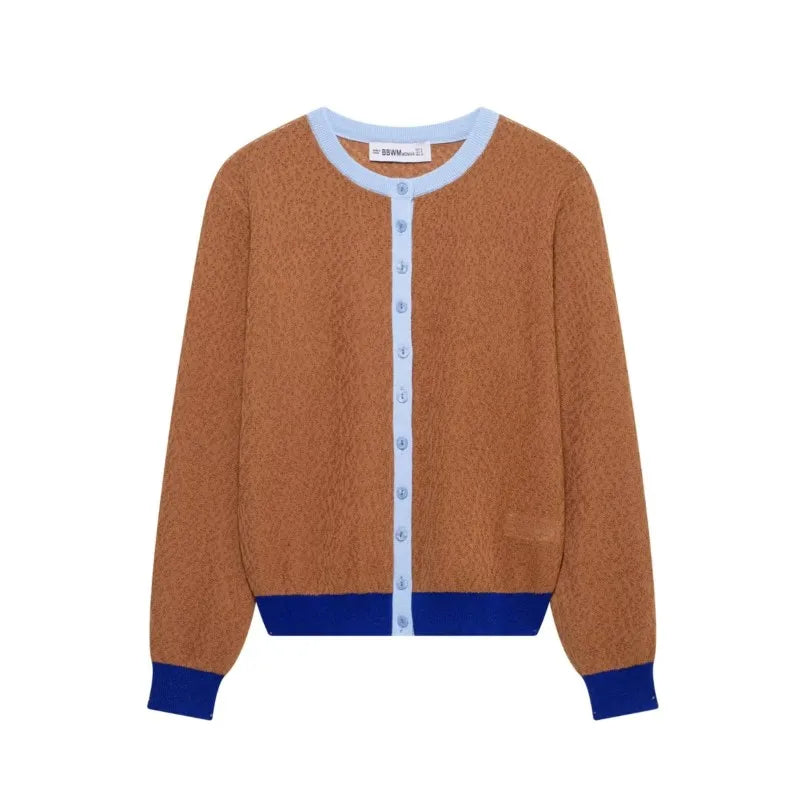 Women Patchwork Cardigan Spring Button Women Clothing O Neck Women Top Long Sleeve Knit Cardigan Casual Female Sweater